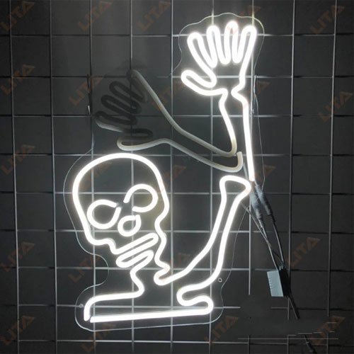 Waving Skeleton Neon Sign To Enhance Your Ambiance LITA SIGN
