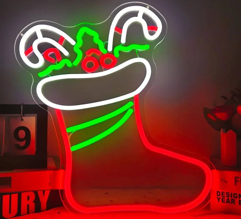 Christmas Stocking Neon Sign - LITA SIGN