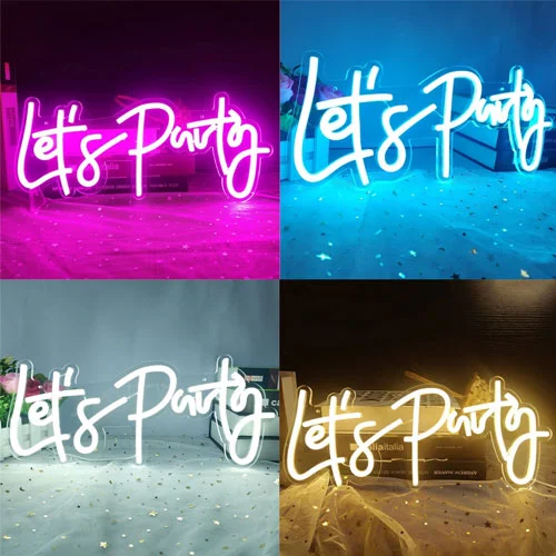 Давайте-вечеринка-неоновый-знак